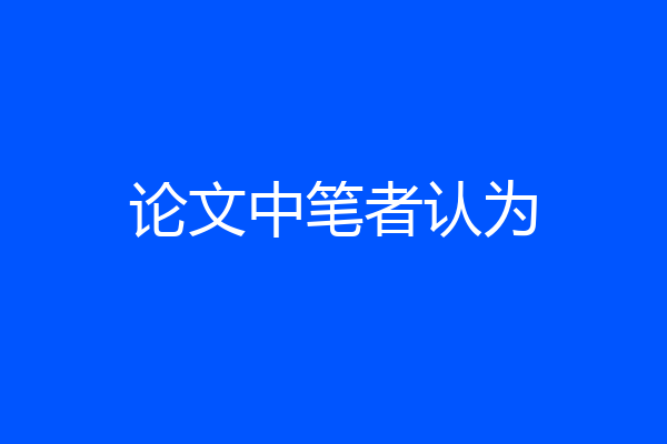 论文中笔者认为