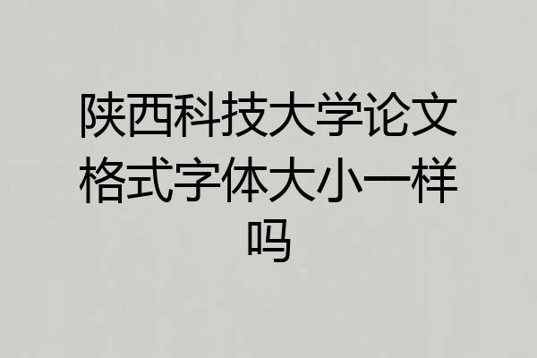 陕西科技大学论文格式字体大小一样吗