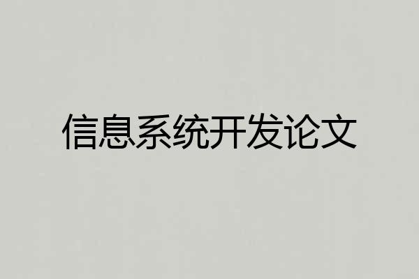 信息系统开发论文