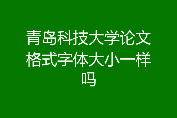 青岛科技大学论文格式字体大小一样吗