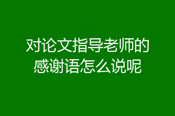 对论文指导老师的感谢语怎么说呢