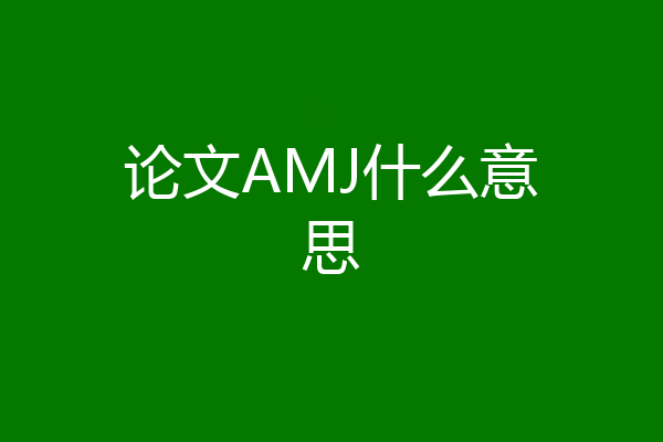 论文AMJ什么意思