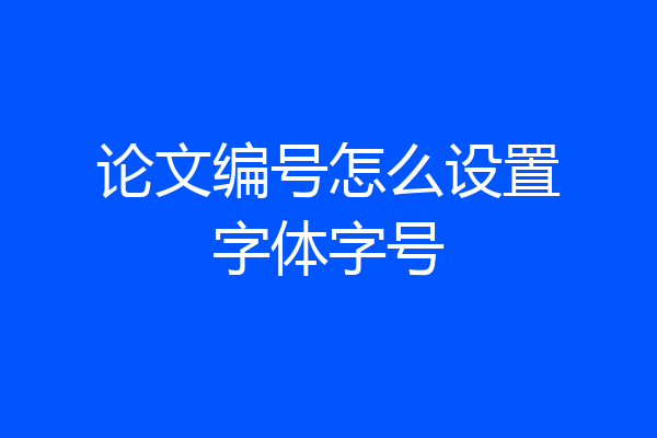 论文编号怎么设置字体字号