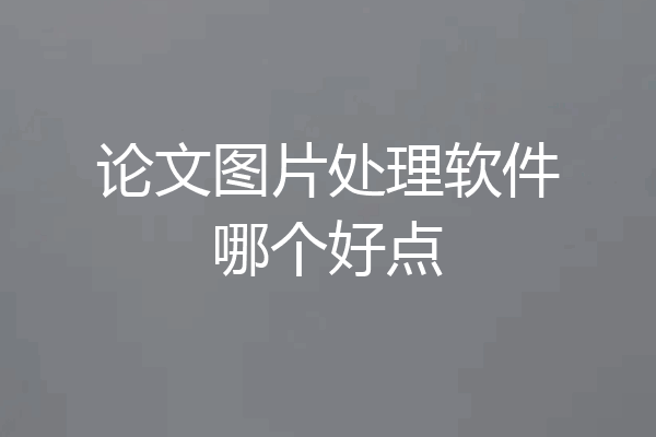 论文图片处理软件哪个好点