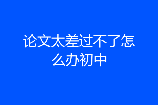 论文太差过不了怎么办初中