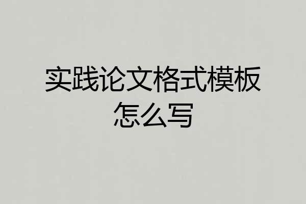 实践论文格式模板怎么写