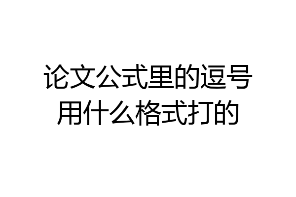论文公式里的逗号用什么格式打的
