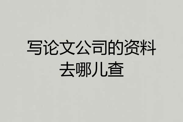 写论文公司的资料去哪儿查