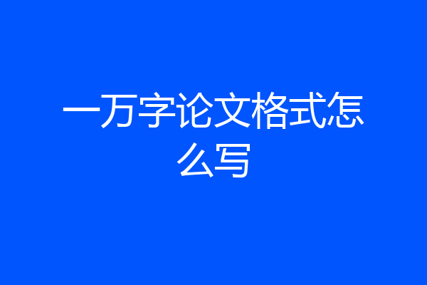 一万字论文格式怎么写