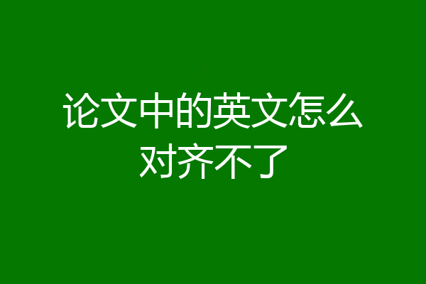 论文中的英文怎么对齐不了