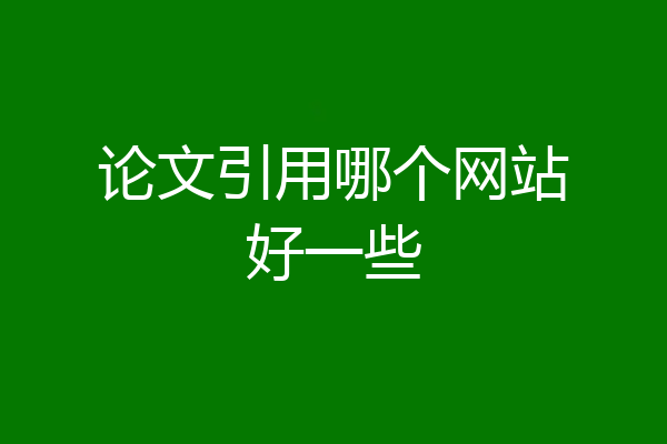 论文引用哪个网站好一些