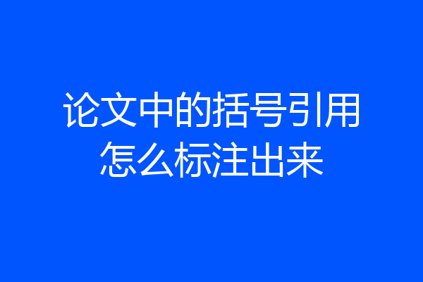 论文中的括号引用怎么标注出来