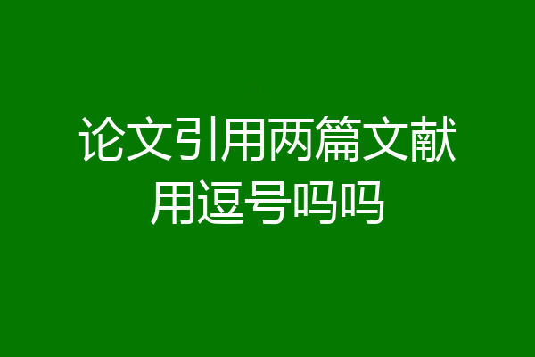 论文引用两篇文献用逗号吗吗
