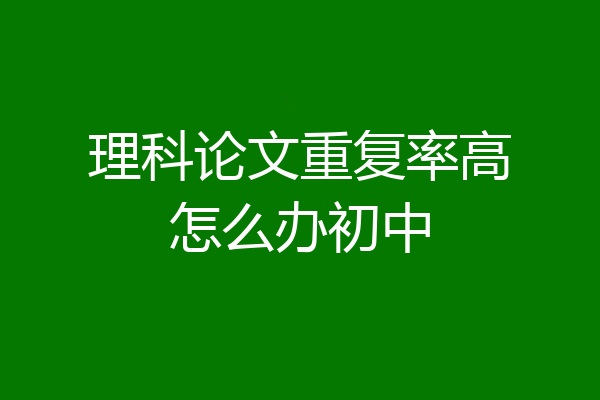 理科论文重复率高怎么办初中
