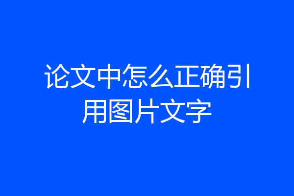 论文中怎么正确引用图片文字