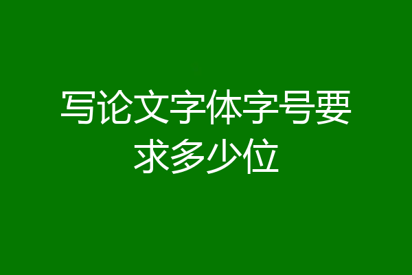 写论文字体字号要求多少位