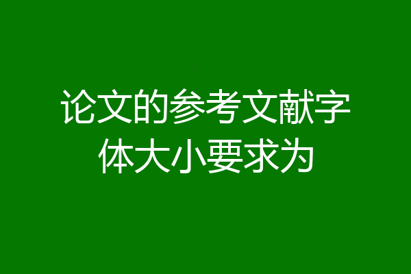 论文的参考文献字体大小要求为