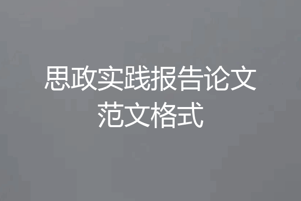 思政实践报告论文范文格式