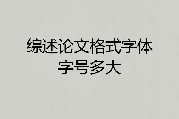 综述论文格式字体字号多大