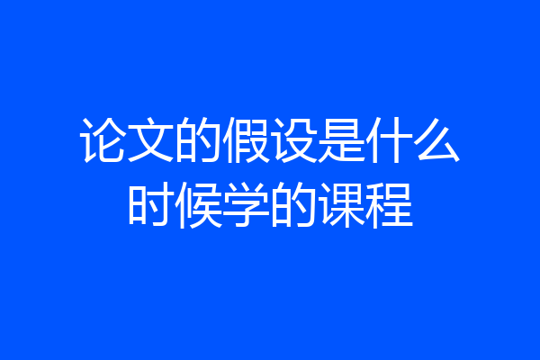 论文的假设是什么时候学的课程