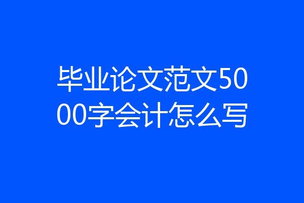 毕业论文范文5000字会计怎么写