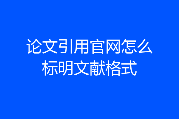 论文引用官网怎么标明文献格式