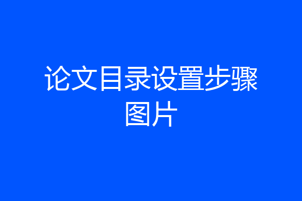 论文目录设置步骤图片