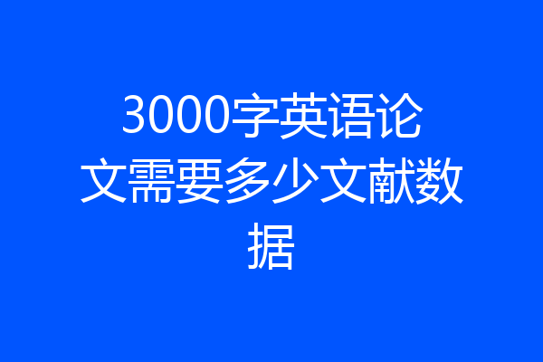 3000字英语论文需要多少文献数据