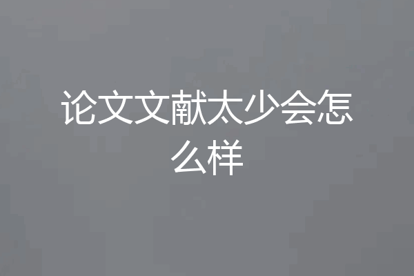 论文文献太少会怎么样