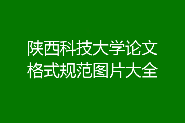陕西科技大学论文格式规范图片大全