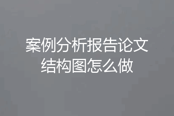 案例分析报告论文结构图怎么做