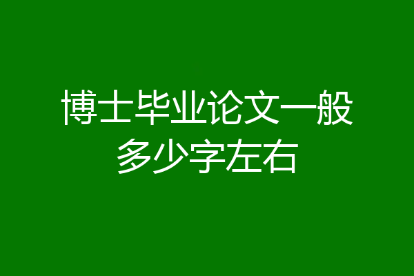 博士毕业论文一般多少字左右