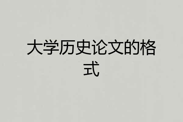大学历史论文的格式