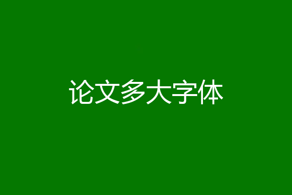 论文多大字体