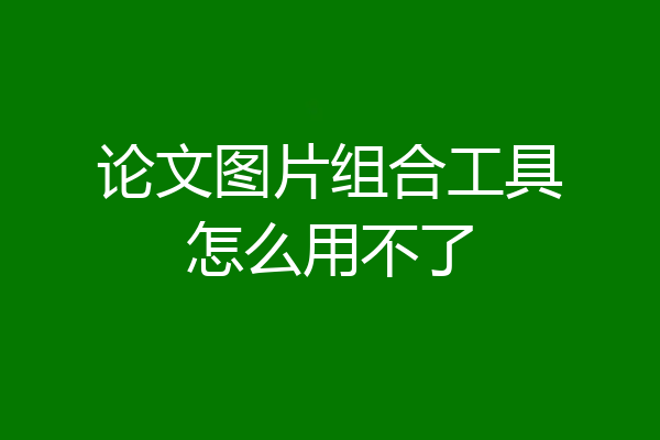 论文图片组合工具怎么用不了