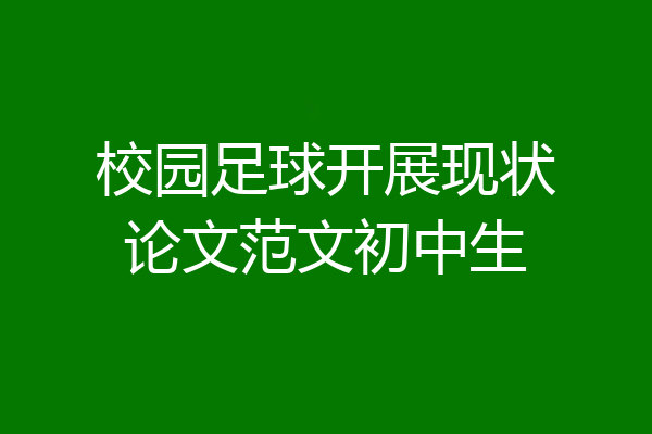 校园足球开展现状论文范文初中生