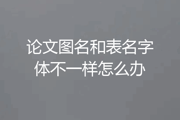 论文图名和表名字体不一样怎么办