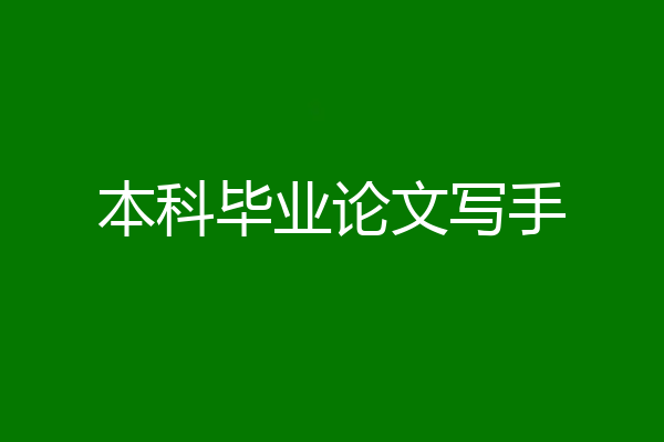 本科毕业论文写手