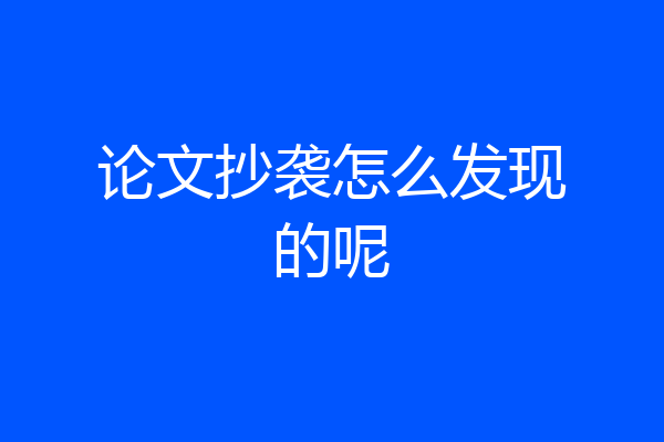 论文抄袭怎么发现的呢
