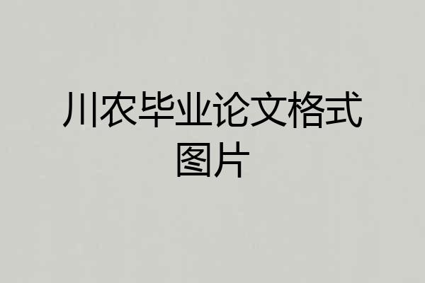 川农毕业论文格式图片