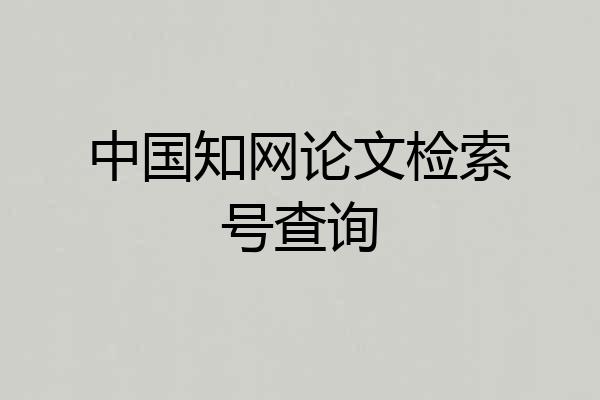 中国知网论文检索号查询