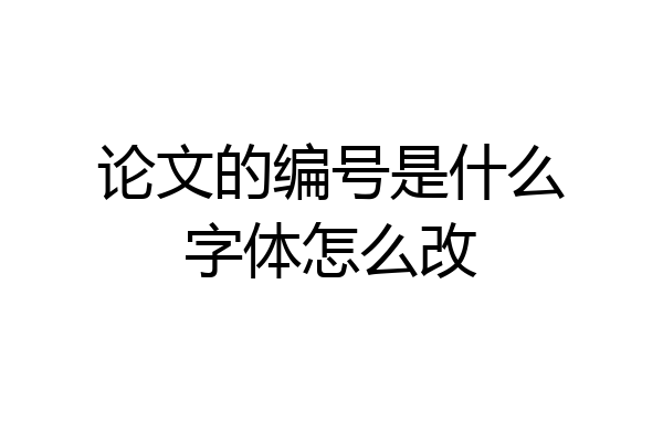 论文的编号是什么字体怎么改