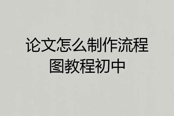 论文怎么制作流程图教程初中