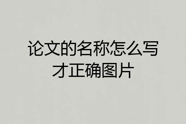 论文的名称怎么写才正确图片