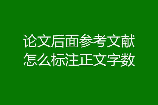 论文后面参考文献怎么标注正文字数