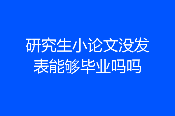 研究生小论文没发表能够毕业吗吗
