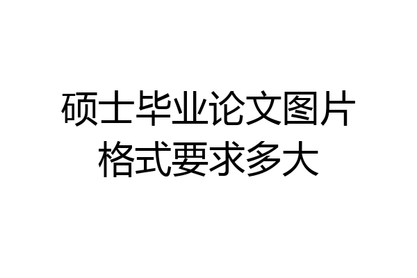 硕士毕业论文图片格式要求多大