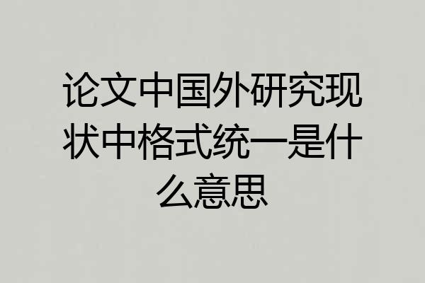 论文中国外研究现状中格式统一是什么意思