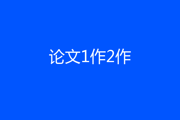 论文1作2作