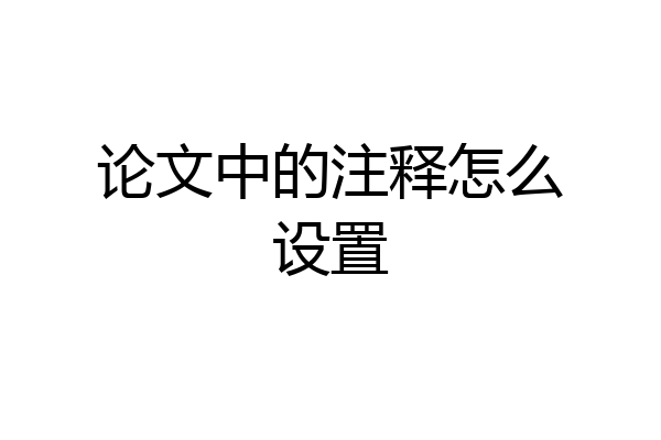 论文中的注释怎么设置